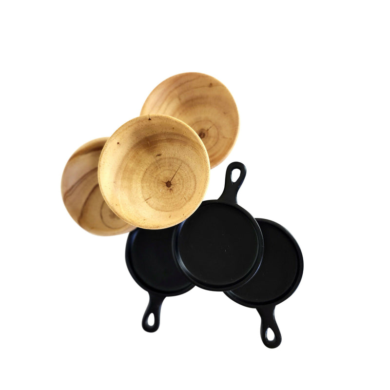 Load image into Gallery viewer, 18" Doll Oleson's Mercantile Store Stock 3 Bowls and 3 Fry Pans Fit American Girl
