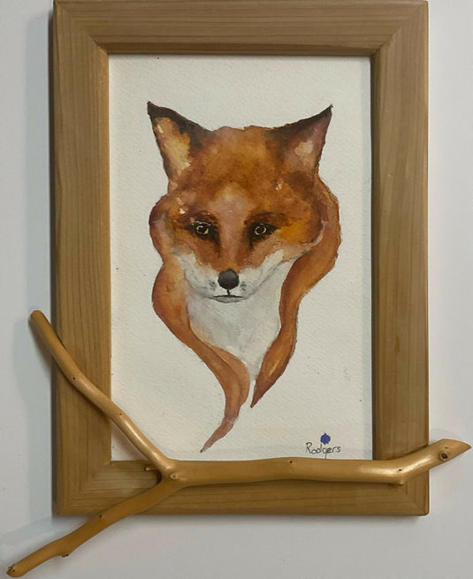 Framed Fox Portrait Painting