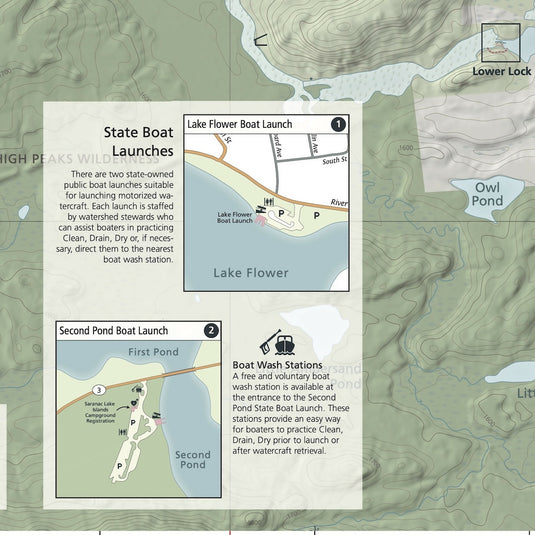 Saranac Lake Boating & Fishing Map