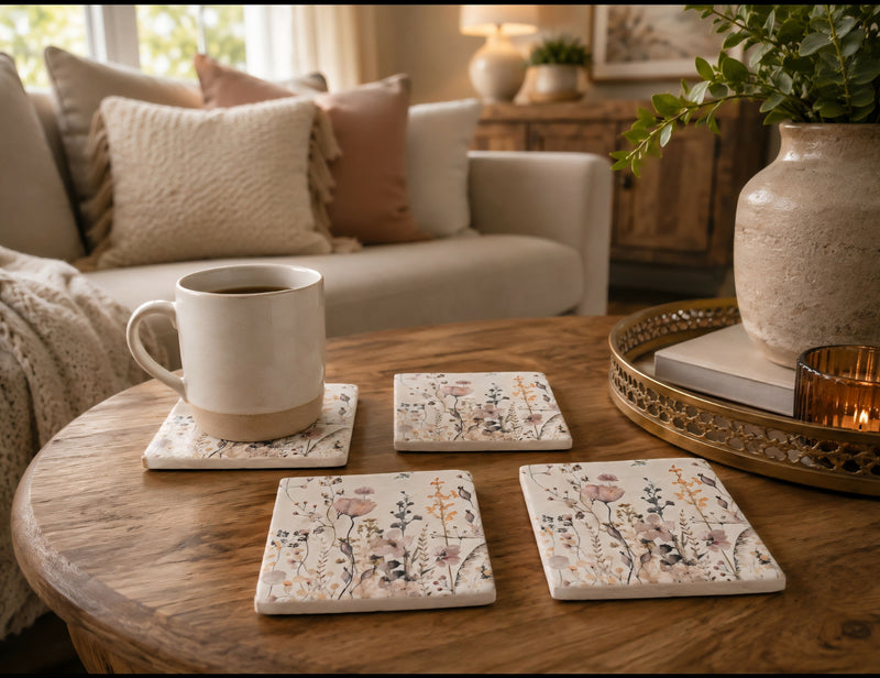 Load image into Gallery viewer, Hand Crafted Travertine Coaster Set
