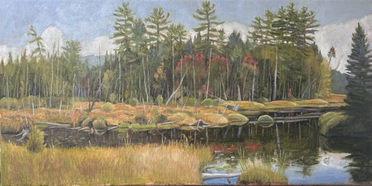Deer River, Autumn Oil Painting