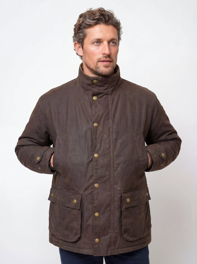 Load image into Gallery viewer, Copperas Waxed Jacket | Cut and Sewn in New York (Chocolate)
