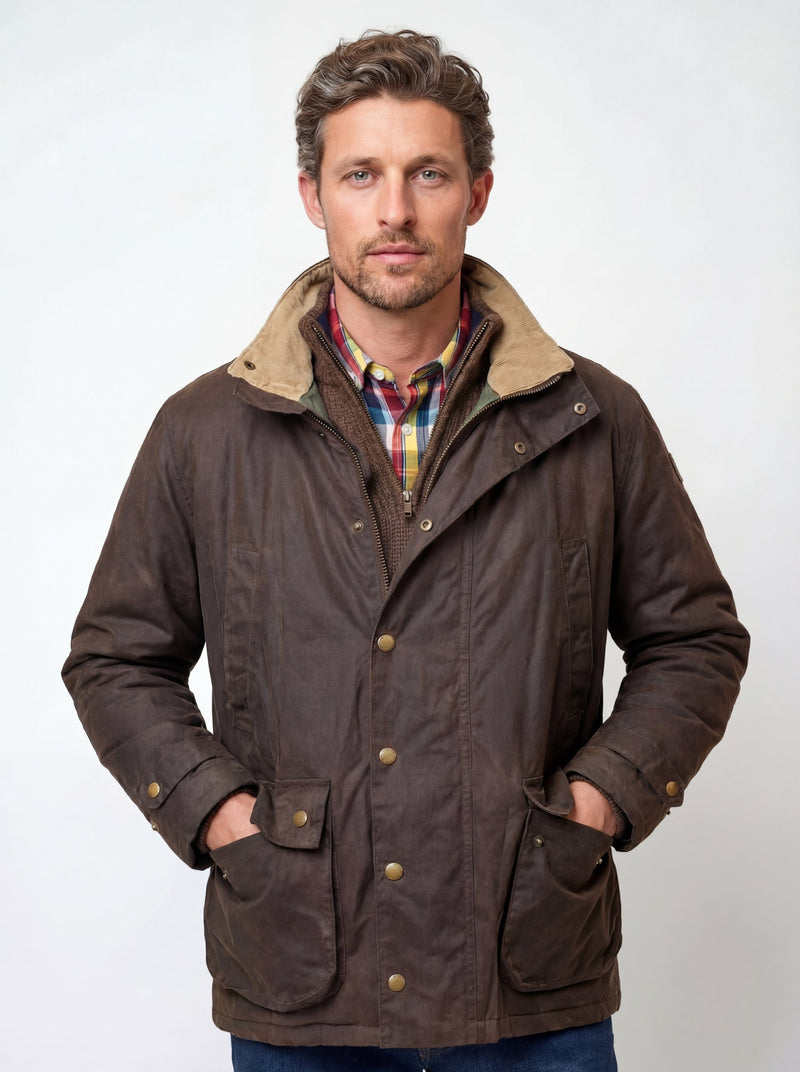 Load image into Gallery viewer, Copperas Waxed Jacket | Cut and Sewn in New York (Chocolate)
