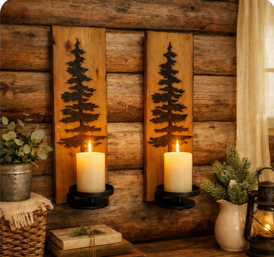 Rustic Adirondack Candle Sconces