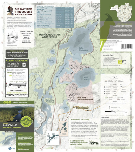 Rainbow Lake Boating and Trails Map