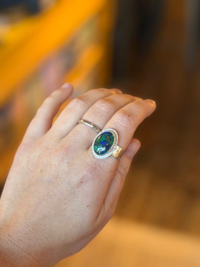 Load image into Gallery viewer, Chrysocolla Wide Band Ring
