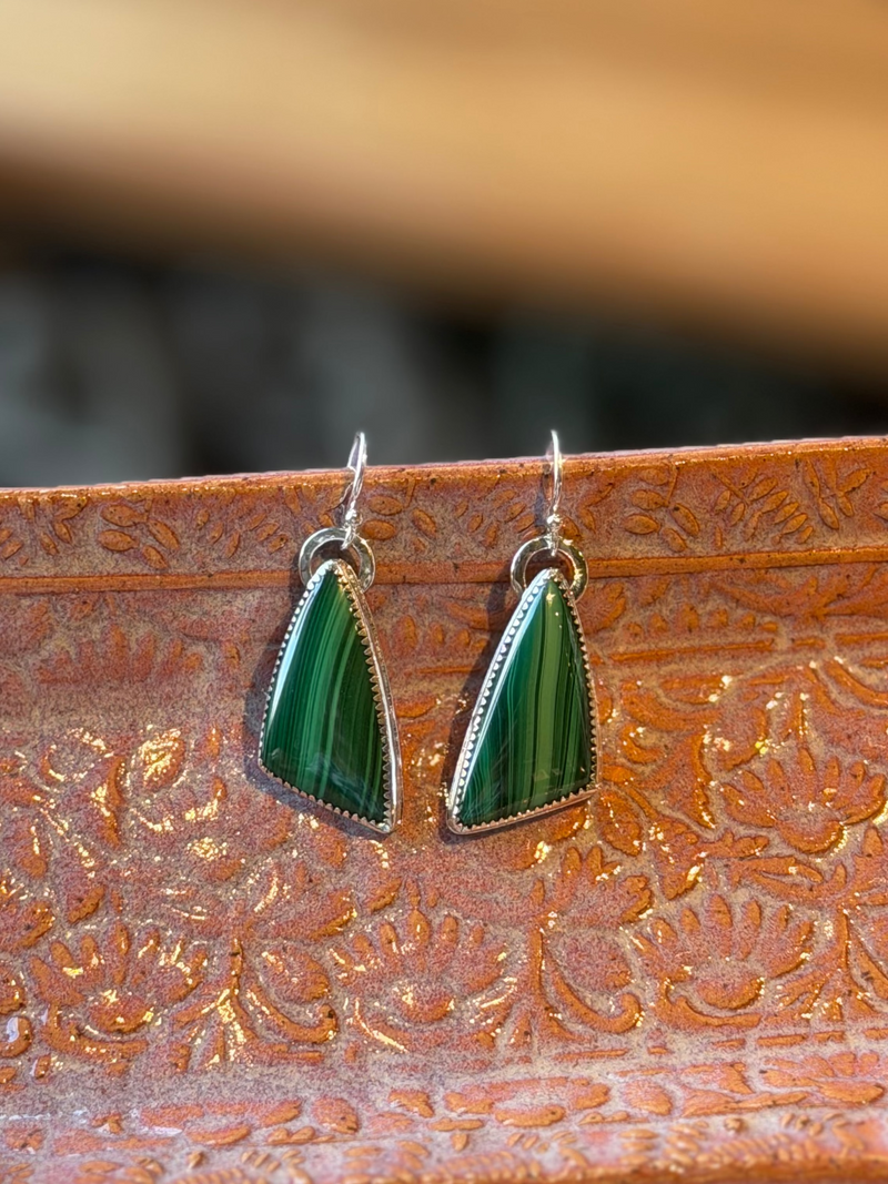 Load image into Gallery viewer, Malachite Earrings
