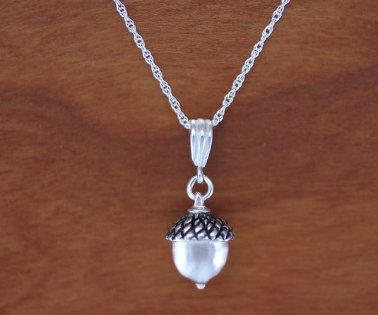 Acorn Pendant / Necklace - Solid Sterling Silver