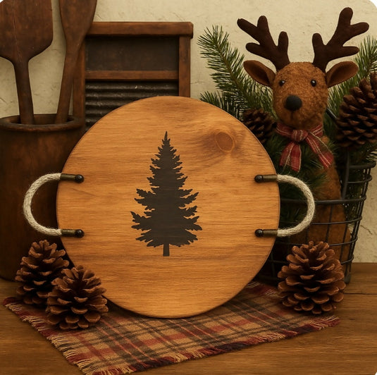 Rustic Wood Serving Tray