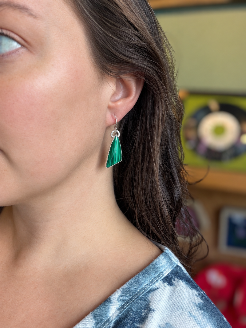 Load image into Gallery viewer, Malachite Earrings
