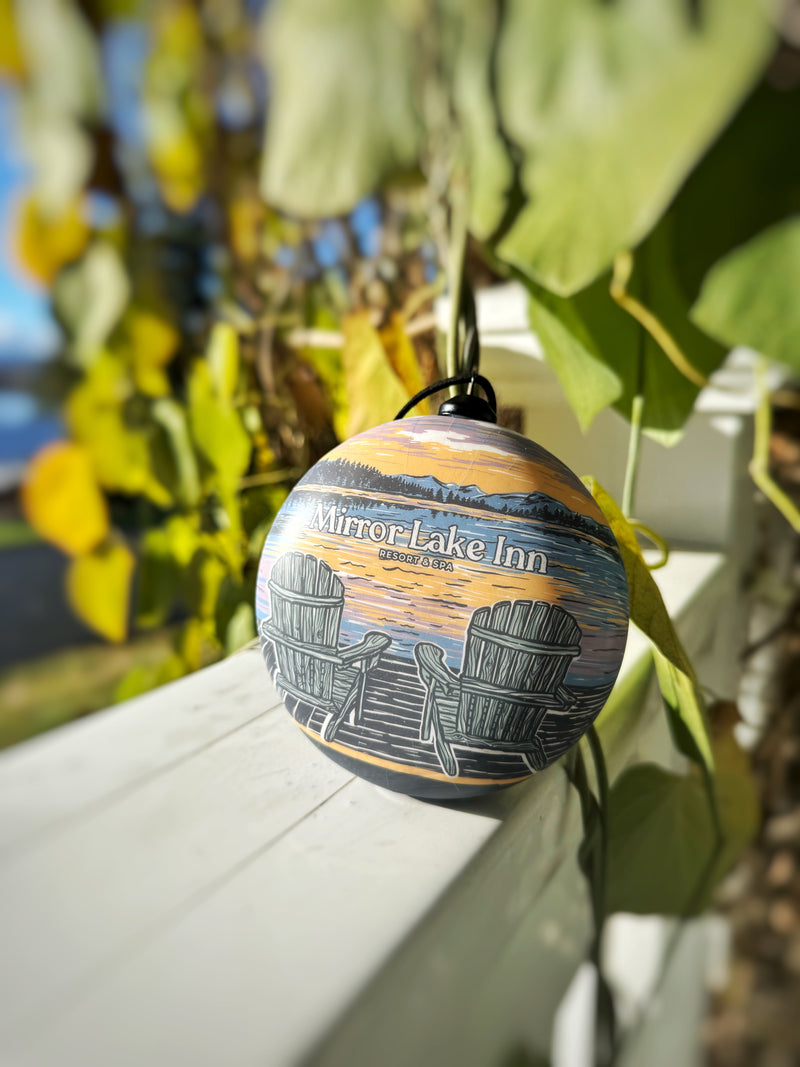 Load image into Gallery viewer, Mirror Lake Inn Flat Globe Ornament
