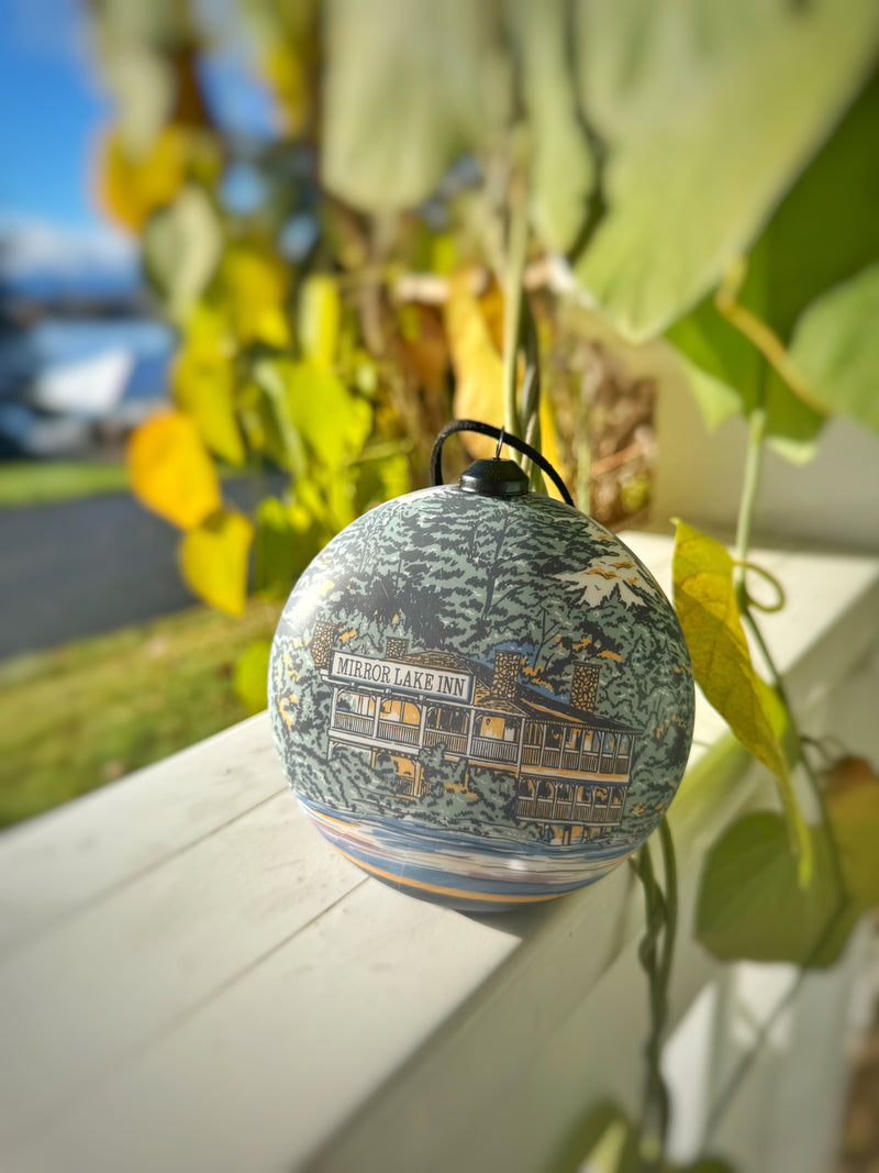 Load image into Gallery viewer, Mirror Lake Inn Flat Globe Ornament
