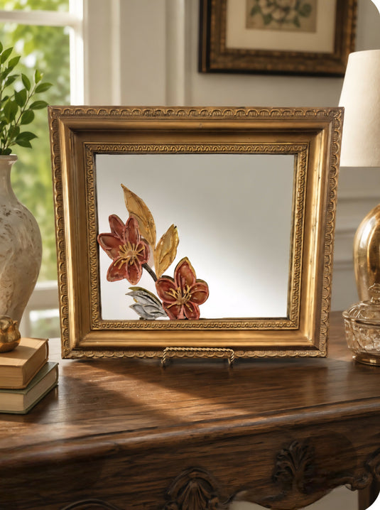 Floral Mirror - Resin Art