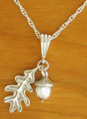 Load image into Gallery viewer, Acorn Pendant / Necklace - Solid Sterling Silver

