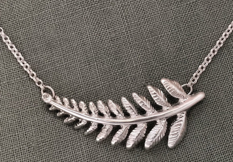 Load image into Gallery viewer, Large Fern Necklace - Sterling Silver
