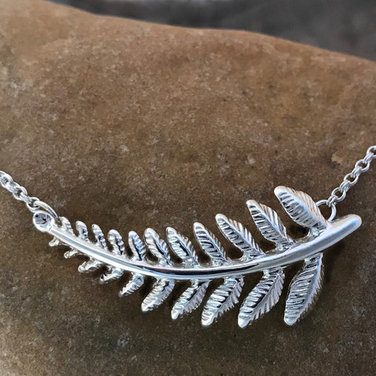 Large Fern Necklace - Sterling Silver