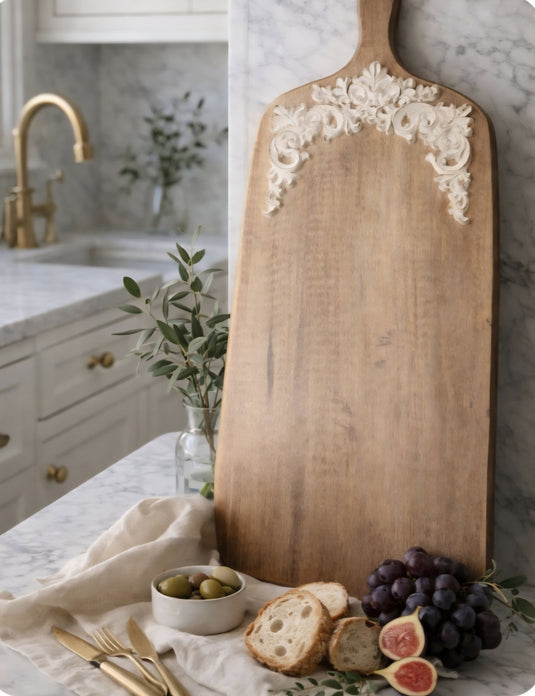 Hand Crafted Scroll Serving Board