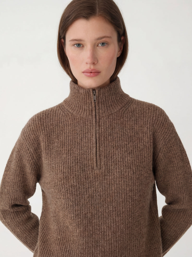 Load image into Gallery viewer, Wadhams Regenerative Wool/Alpaca Sweater (Brown)
