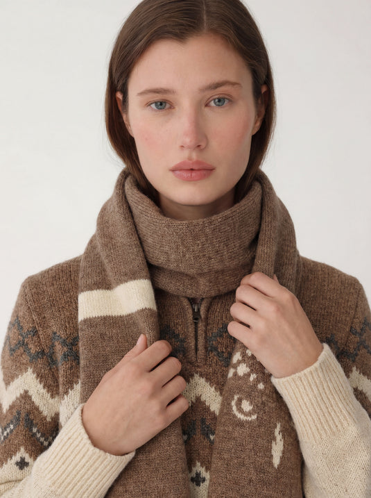 Signature Scarf | Raised and Knit in New York (Brown)