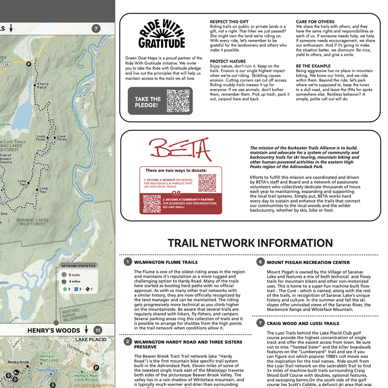 Load image into Gallery viewer, BETA Mountain Bike Map (Lake Placid Area)
