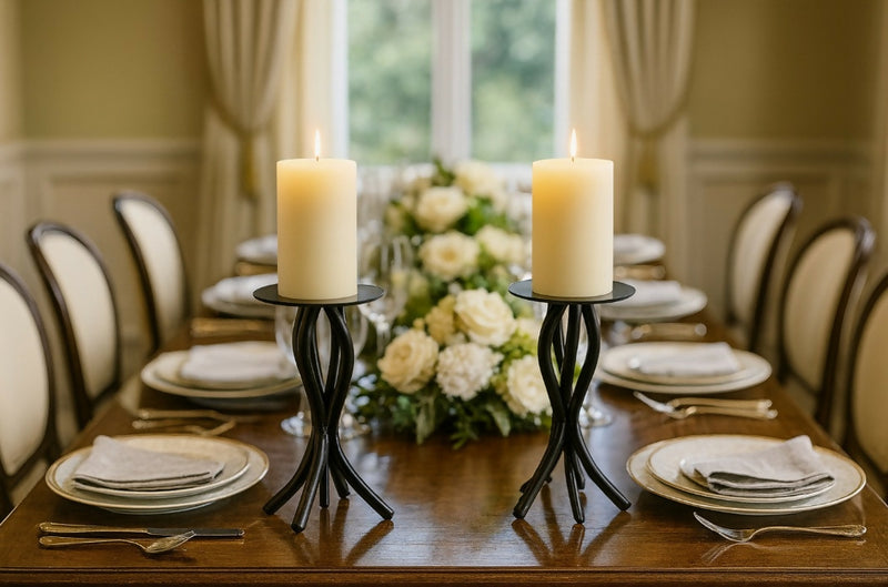 Load image into Gallery viewer, Hand Forged Candle Holders
