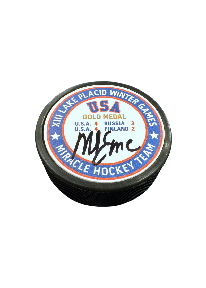 Load image into Gallery viewer, Player Signed Gold Medal Puck
