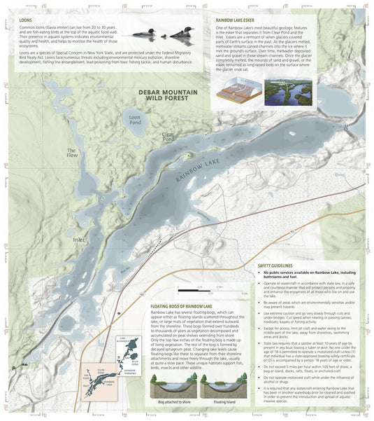 Rainbow Lake Boating and Trails Map