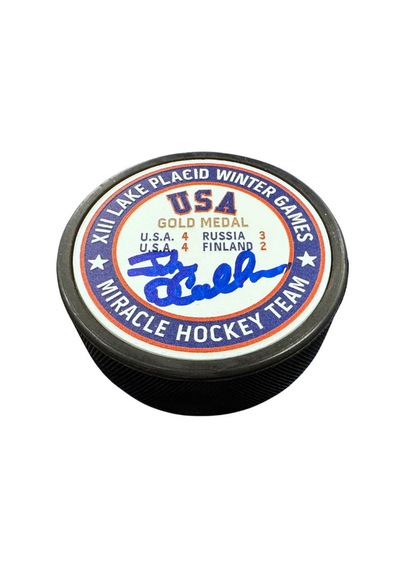 Load image into Gallery viewer, Player Signed Gold Medal Puck

