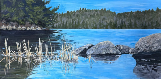 Penfield Pond, Crown Point, NY Acrylic Painting