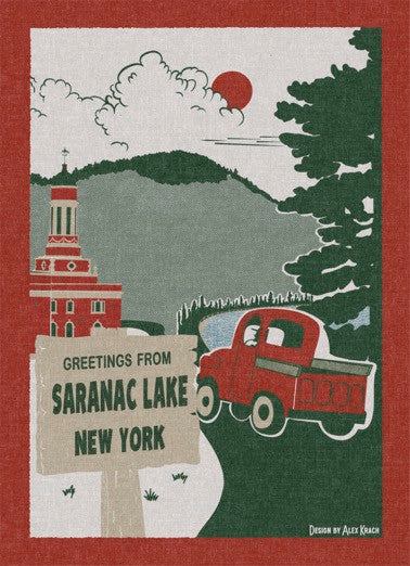 Greetings Postcard, Red