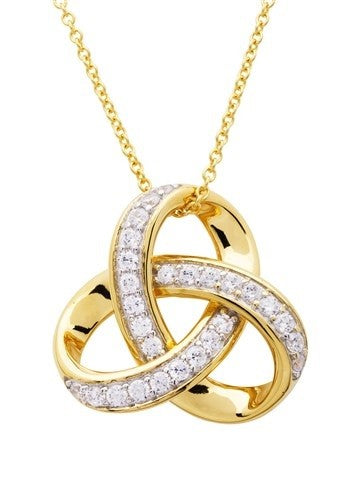 14kt Yellow Gold Lab Grown Diamond Celtic Love Knot Necklace