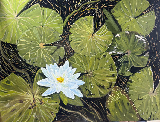 Waterlily Pads Painting, Schroon Lake