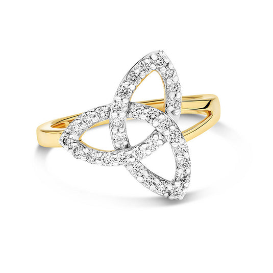 14kt Gold Lab Diamond Celtic Trinity Ring