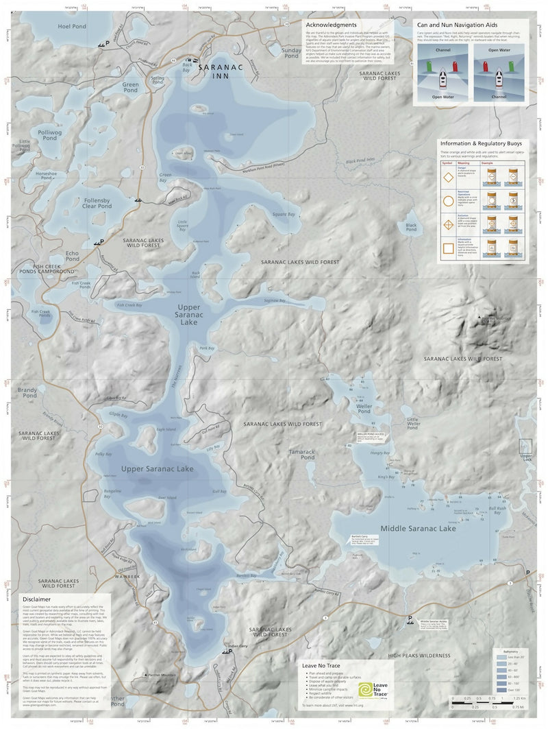 Load image into Gallery viewer, Saranac Lake Boating &amp; Fishing Map
