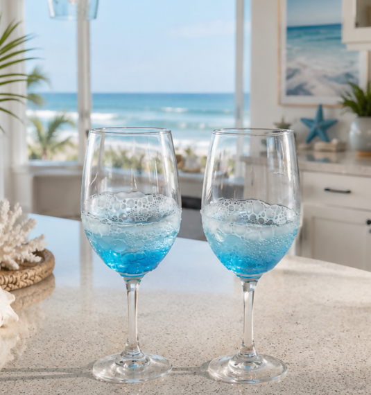 Ocean Inspired Wine Glasses