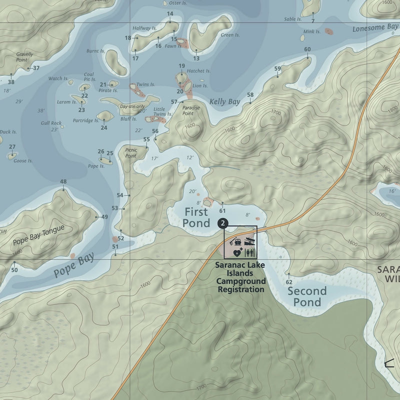 Load image into Gallery viewer, Saranac Lake Boating &amp; Fishing Map
