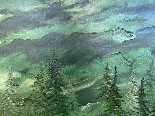 Adirondack Mountainscape Painting on Repurposed Shutter